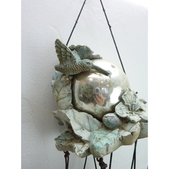 Vintage Hummingbird Windchime Floral Birder Gift Bird Watchers - Picture 6 of 6